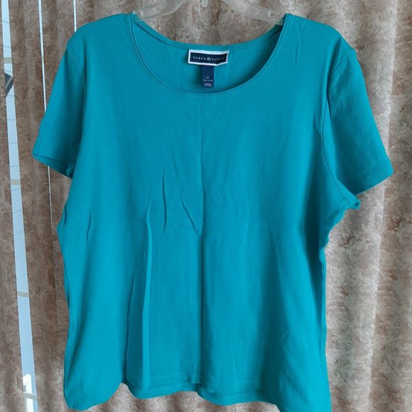 Short sleeve aqua crew neck t-shirt size XL - Picture 1 of 4